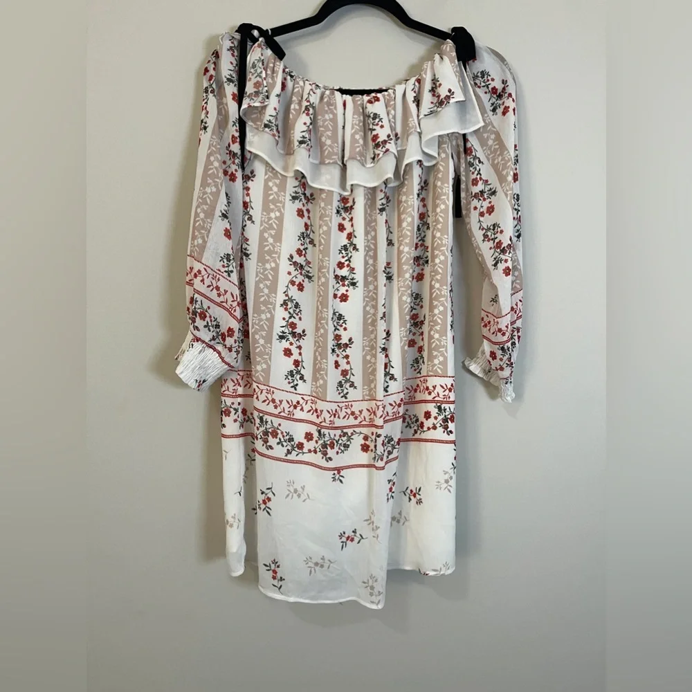 Endless Rose Tunic Blouse Size Small Multicolored Floral Peasant Prairie Cottage - Picture 5 of 13